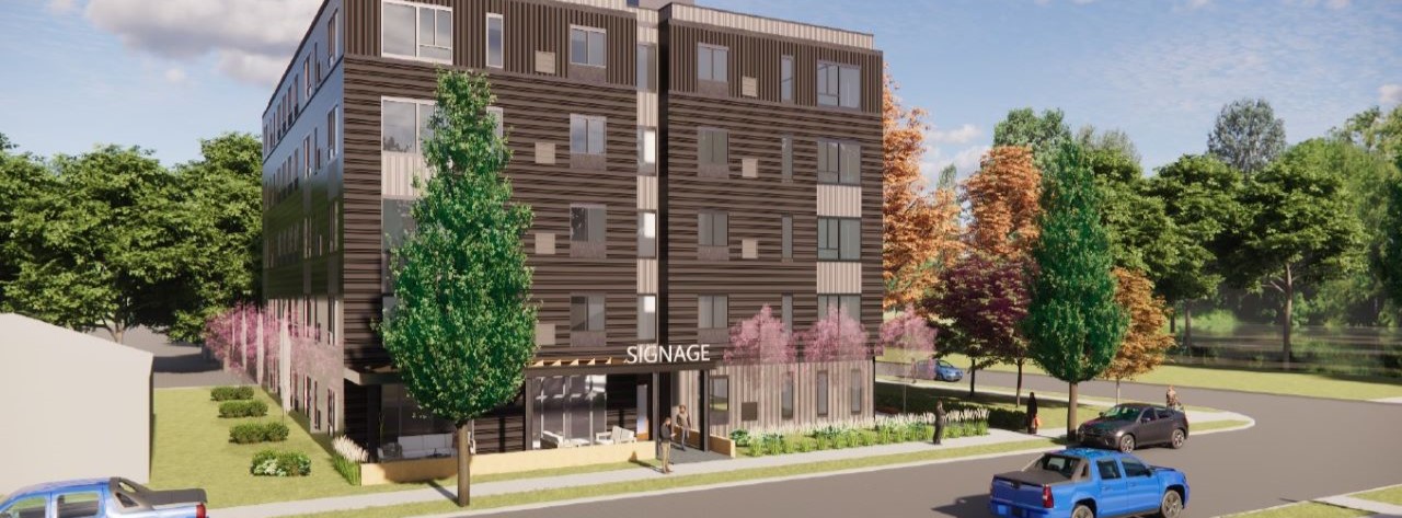 An illustration of Logan Avenue Flats in north Minneapolis.