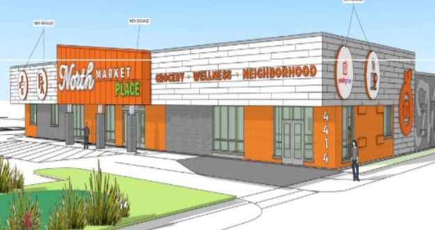 illustration of north market grocery store