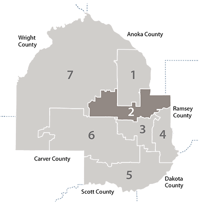 hennepin county map showing district 2