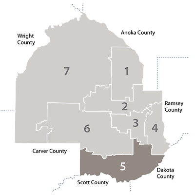 hennepin county map showing  district 5