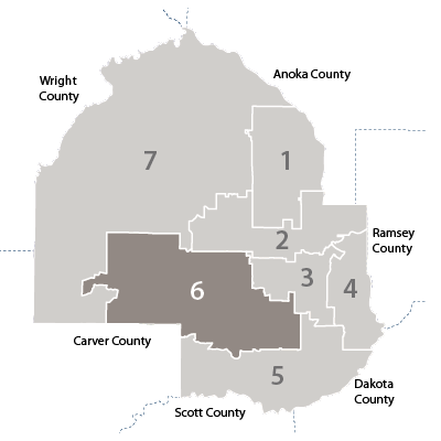 hennepin county map showing district 6
