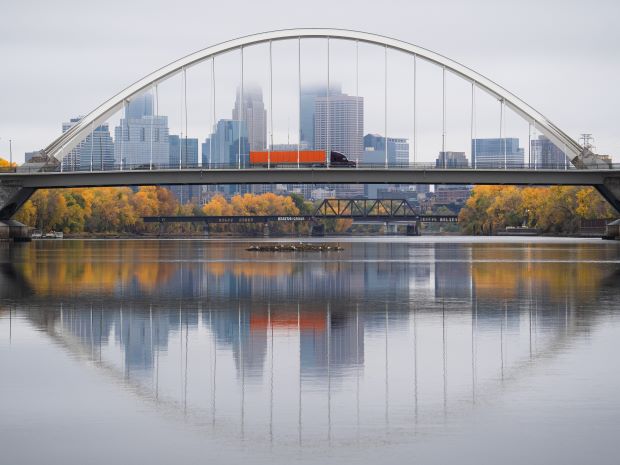 The Lowry Avenue Bridge over the Mississippi River.