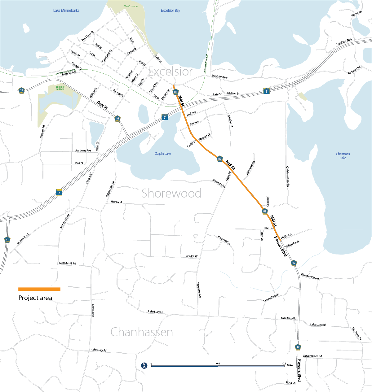 Map of the Mill Street pathway project