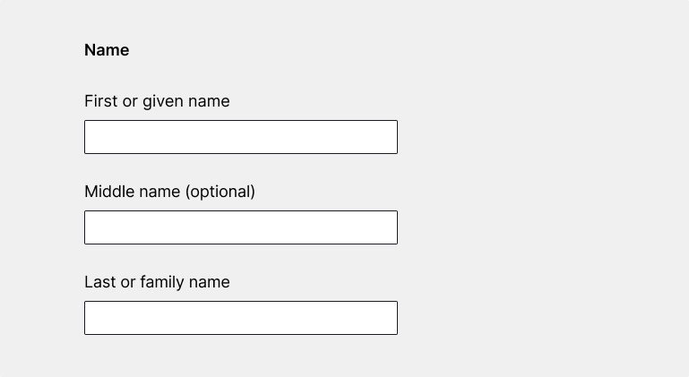 Names and addresses | Design System