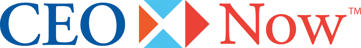 A logo for the CEO Now program, a business training opportunity from Elevate Hennepin.