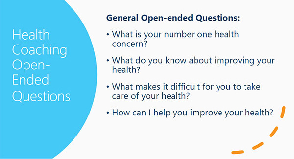 health coaching open ended questions